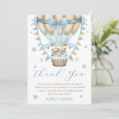 Wir können frühzeitig auf eine Babydusche mit zwei Dankeskarte (Stehend Vorderseite)