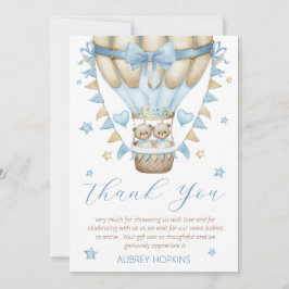 Wir können frühzeitig auf eine Babydusche mit zwei Dankeskarte