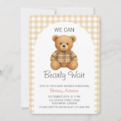 Wir können frühzeitig auf eine Babydusche warten Einladung (Vorderseite)