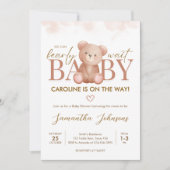 Wir können frühzeitig auf eine Babydusche warten Einladung (Vorderseite)