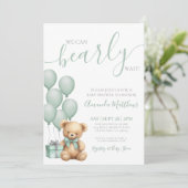 Wir können frühzeitig auf eine Babydusche warten Einladung (Stehend Vorderseite)