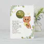 Wir können frühzeitig auf eine Babydusche warten Folieneinladung (Stehend vorne)