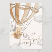 Wir können frühzeitig auf eine Babydusche warten Menükarte (Rückseite)