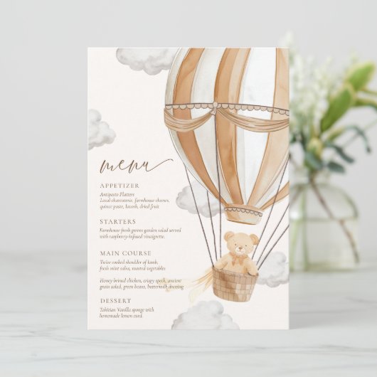 Wir können frühzeitig auf eine Babydusche warten Menükarte (Stehend Vorderseite)