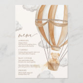 Wir können frühzeitig auf eine Babydusche warten Menükarte (Vorderseite)