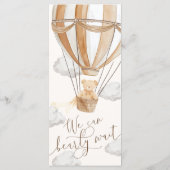 Wir können frühzeitig auf eine Babydusche warten Menükarte (Rückseite)