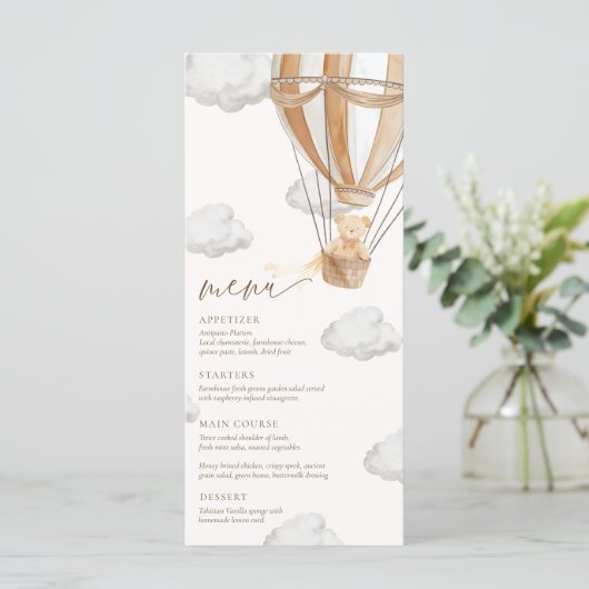 Wir können frühzeitig auf eine Babydusche warten Menükarte (Stehend Vorderseite)