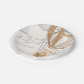 Wir können frühzeitig auf eine Babydusche warten Pappteller (Schrägansicht)