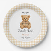 Wir können frühzeitig auf eine Babydusche warten Pappteller (Vorderseite)