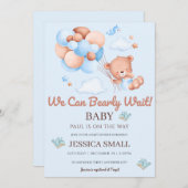 Wir können frühzeitig auf eine Blue Baby Dusche wa Einladung (Vorne/Hinten)