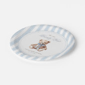 Wir können frühzeitig auf eine elegante Babydusche Pappteller (Schrägansicht)