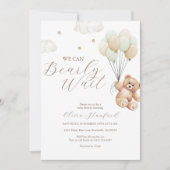 Wir können frühzeitig auf eine neutrale Babydusche Einladung (Vorderseite)