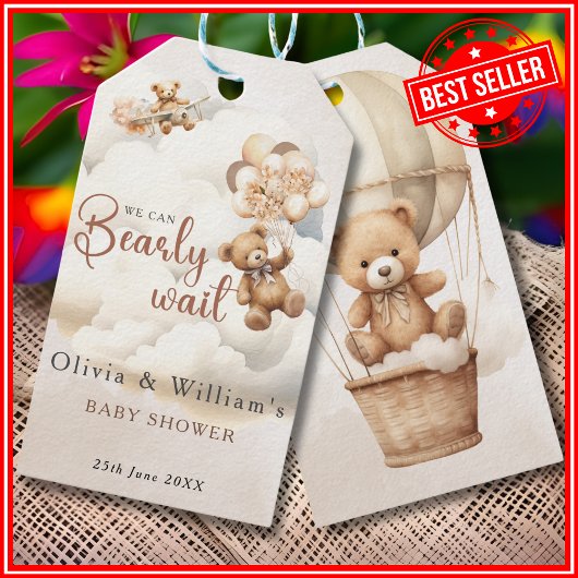 Wir können frühzeitig auf eine neutrale Babydusche Geschenkanhänger