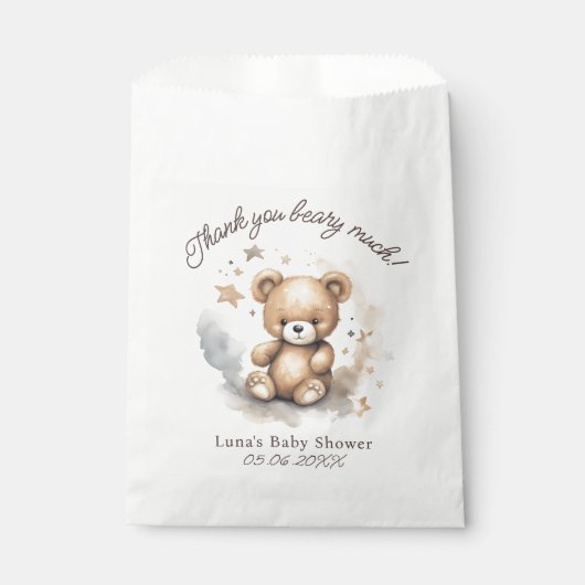 Wir können frühzeitig auf eine neutrale Babydusche Geschenktütchen (Vorderseite)