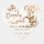 Wir können frühzeitig auf eine neutrale Babydusche Herz-Aufkleber (Vorderseite)