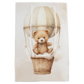 Wir können frühzeitig auf eine neutrale Babydusche Mittlere Geschenktüte (Rückseite)