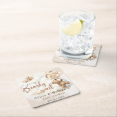 Wir können frühzeitig auf eine neutrale Babydusche Rechteckiger Pappuntersetzer (Vor Ort)