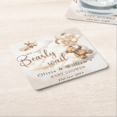 Wir können frühzeitig auf eine neutrale Babydusche Rechteckiger Pappuntersetzer (angewinkelt)