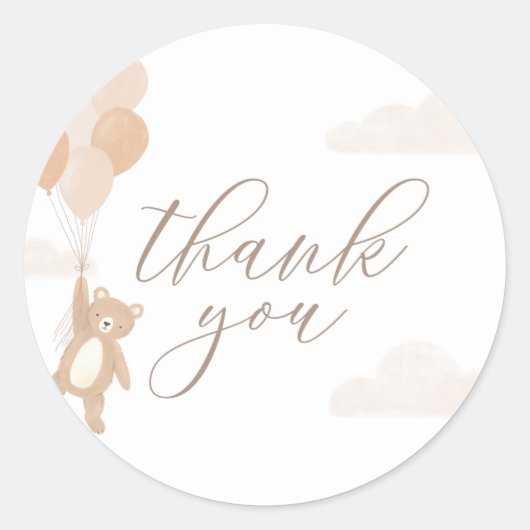 Wir können frühzeitig auf eine neutrale Babydusche Runder Aufkleber (Vorderseite)