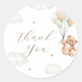 Wir können frühzeitig auf eine neutrale Babydusche Runder Aufkleber