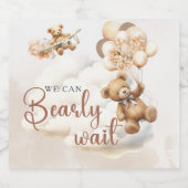 Wir können frühzeitig auf eine neutrale Babydusche Schaumweinetikett (Einzelnes Label)