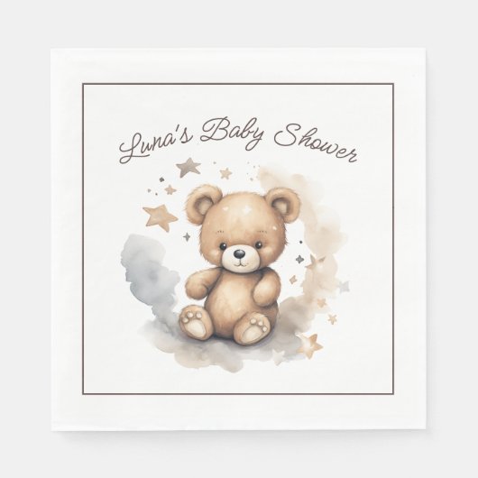 Wir können frühzeitig auf eine neutrale Babydusche Serviette (Vorderseite)