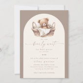 Wir können frühzeitig auf eine neutrale Boho Babyd Einladung (Vorderseite)