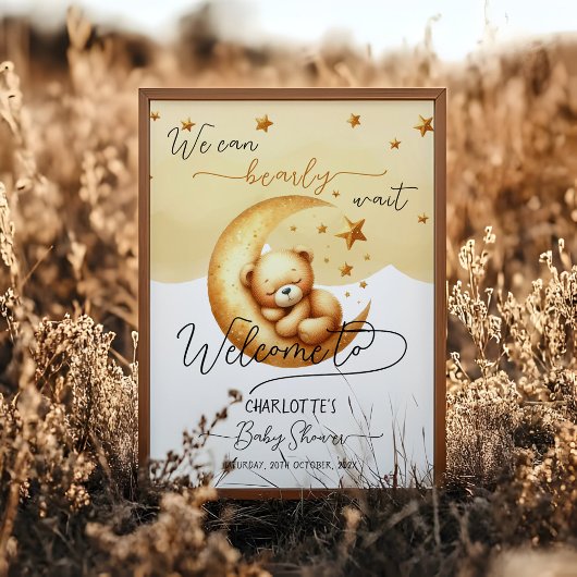 Wir können frühzeitig auf eine Niedliche Bear Baby Poster