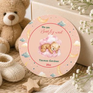 Wir können frühzeitig auf eine Niedliche Bear Baby Runder Aufkleber