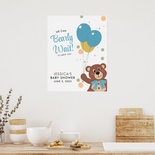 Wir können frühzeitig auf eine Niedliche Bear Blue Poster (Küche)