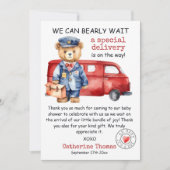 Wir können frühzeitig auf eine spezielle Babydusch Dankeskarte (Vorderseite)