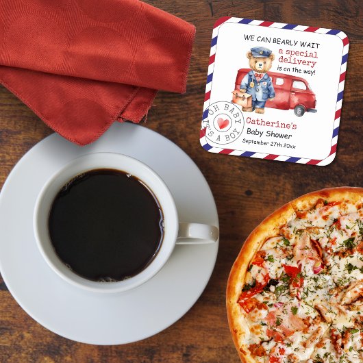 Wir können frühzeitig auf eine spezielle Babydusch Rechteckiger Pappuntersetzer