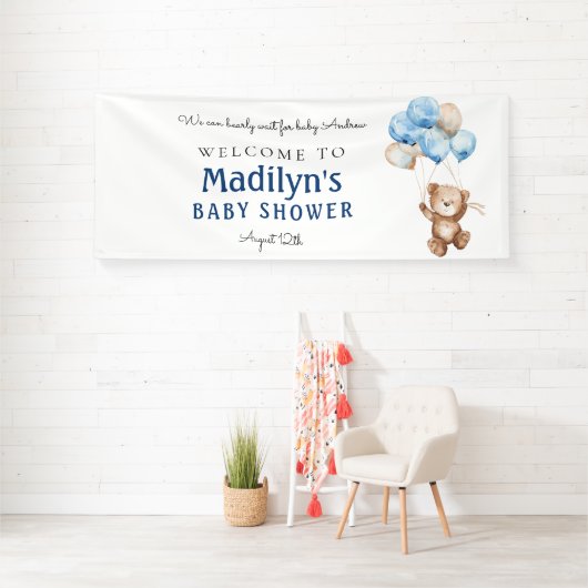 Wir können frühzeitig auf eine Teddy Bear Baby Dus Banner (Insitu)
