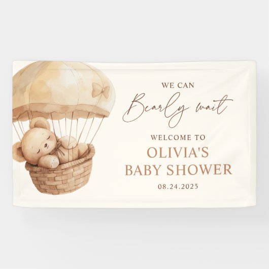 Wir können frühzeitig auf eine Teddy Bear Baby Dus Banner (Horizontal)