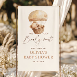 Wir können frühzeitig auf eine Teddy Bear Baby Dus Banner