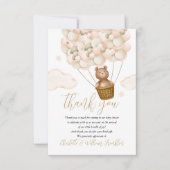 Wir können frühzeitig auf eine Teddy Bear Baby Dus Dankeskarte (Vorderseite)