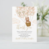 Wir können frühzeitig auf eine Teddy Bear Baby Dus Dankeskarte (Stehend Vorderseite)