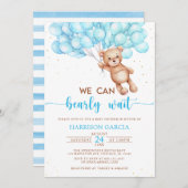 Wir können frühzeitig auf eine Teddy Bear Baby Dus Einladung (Vorne/Hinten)