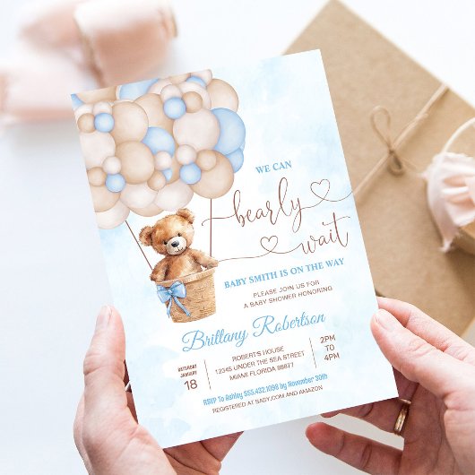 Wir können frühzeitig auf eine Teddy Bear Baby Dus Einladung