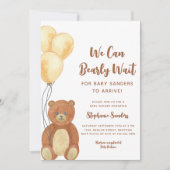 Wir können frühzeitig auf eine Teddy Bear Baby Dus Einladung (Vorderseite)