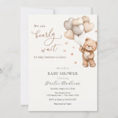 Wir können frühzeitig auf eine Teddy Bear Baby Dus Einladung (Vorderseite)