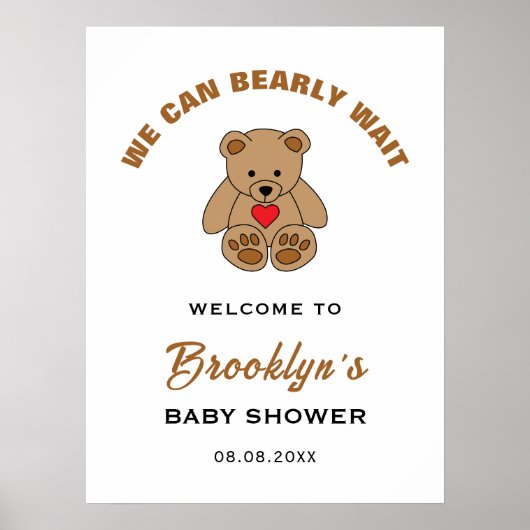 Wir können frühzeitig auf eine Teddy Bear Baby Dus Poster (Vorne)