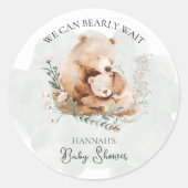 Wir können frühzeitig auf eine Teddy Bear Baby Dus Runder Aufkleber (Vorderseite)