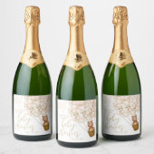 Wir können frühzeitig auf eine Teddy Bear Baby Dus Schaumweinetikett (Flaschen)