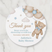 Wir können frühzeitig auf eine Teddy Bear Blue Bab Geschenkanhänger (Rückseite)