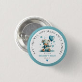 Wir können frühzeitig auf einen blauen Teddybär wa Button (Vorne & Hinten)