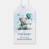 Wir können frühzeitig auf einen blauen Teddybär wa Geschenkanhänger (Rückseite)