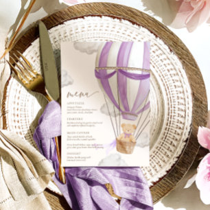 Wir können frühzeitig auf Lilac Lila Baby Dusche w Menükarte