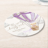 Wir können frühzeitig auf Lilac Teddy Bear Babydus Runder Pappuntersetzer (Angewinkelt)