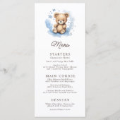 Wir können frühzeitig auf Pastel Blue Baby Dusche  Menükarte (Vorderseite)